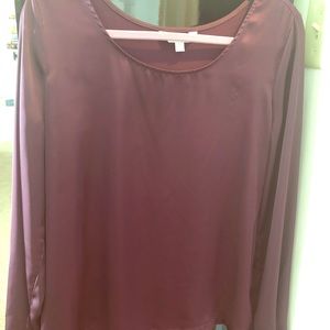 Silky long sleeve purple top